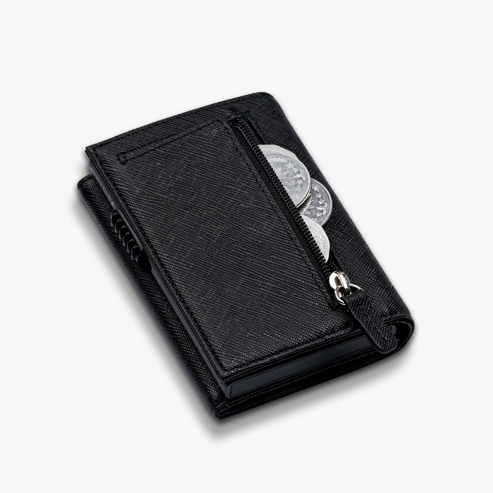 Saffiano black ventro back side